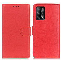 Oppo Reno6 Lite用手帳型 レザーケース スタンド カバー A03D Oppo レッド