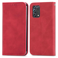 Oppo Reno6 Lite用手帳型 レザーケース スタンド カバー S04D Oppo レッド