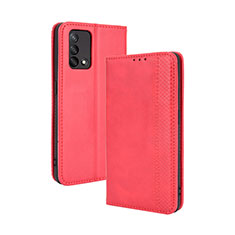 Oppo Reno6 Lite用手帳型 レザーケース スタンド カバー BY4 Oppo レッド