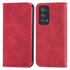 Oppo Reno6 Pro 5G用手帳型 レザーケース スタンド カバー S04D Oppo レッド