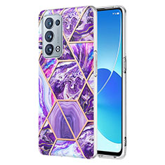 Oppo Reno6 Pro 5G用シリコンケース ソフトタッチラバー バタフライ パターン カバー Y01B Oppo パープル