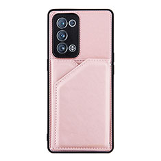 Oppo Reno6 Pro 5G用ケース 高級感 手触り良いレザー柄 Y01B Oppo ローズゴールド