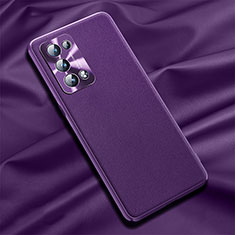 Oppo Reno6 Pro 5G用ケース 高級感 手触り良いレザー柄 S01 Oppo パープル