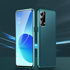 Oppo Reno6 Pro 5G用360度 フルカバー ケース 高級感 手触り良い アルミメタル 製の金属製 P01 Oppo グリーン