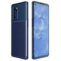 Oppo Reno6 Pro 5G India用シリコンケース ソフトタッチラバー ツイル カバー Oppo ネイビー