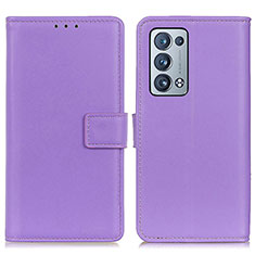 Oppo Reno6 Pro+ Plus 5G用手帳型 レザーケース スタンド カバー A08D Oppo パープル