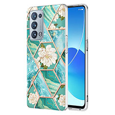 Oppo Reno6 Pro+ Plus 5G用シリコンケース ソフトタッチラバー バタフライ パターン カバー Y02B Oppo グリーン