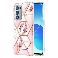 Oppo Reno6 Pro+ Plus 5G用シリコンケース ソフトタッチラバー バタフライ パターン カバー Y02B Oppo ピンク