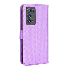 Oppo Reno6 Pro+ Plus 5G用手帳型 レザーケース スタンド カバー BY1 Oppo パープル