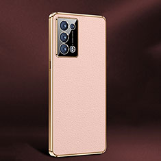 Oppo Reno6 Pro+ Plus 5G用ケース 高級感 手触り良いレザー柄 JB2 Oppo ピンク