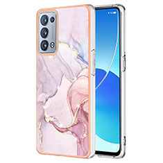 Oppo Reno6 Pro+ Plus 5G用シリコンケース ソフトタッチラバー バタフライ パターン カバー Y05B Oppo ピンク