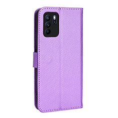 Oppo Reno6 Z 5G用手帳型 レザーケース スタンド カバー BY1 Oppo パープル