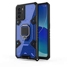 Oppo Reno6 Z 5G用ハイブリットバンパーケース プラスチック アンド指輪 マグネット式 S04 Oppo ネイビー