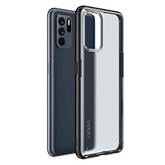 Oppo Reno6 Z 5G用ハイブリットバンパーケース クリア透明 プラスチック カバー W01L Oppo ブラック