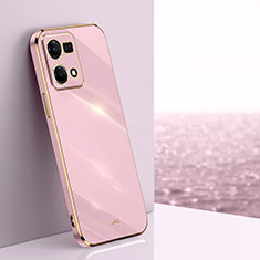 Oppo Reno7 4G用極薄ソフトケース シリコンケース 耐衝撃 全面保護 XL1 Oppo ピンク