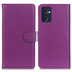 Oppo Reno7 5G用手帳型 レザーケース スタンド カバー A03D Oppo パープル