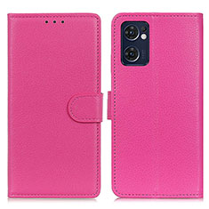 Oppo Reno7 5G用手帳型 レザーケース スタンド カバー A03D Oppo ローズレッド