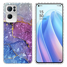 Oppo Reno7 Pro 5G用シリコンケース ソフトタッチラバー バタフライ パターン カバー Y04B Oppo パープル