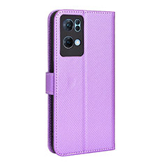 Oppo Reno7 Pro 5G用手帳型 レザーケース スタンド カバー BY1 Oppo パープル