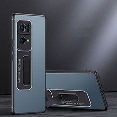 Oppo Reno7 Pro 5G用ハイブリットバンパーケース スタンド プラスチック 兼シリコーン カバー JB1 Oppo ネイビー