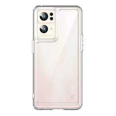 Oppo Reno7 Pro 5G用ハイブリットバンパーケース クリア透明 プラスチック カバー J01S Oppo クリア