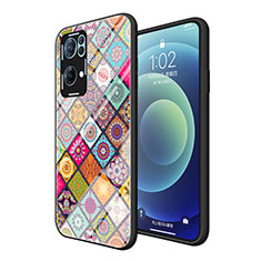 Oppo Reno7 Pro 5G用ハイブリットバンパーケース プラスチック パターン 鏡面 カバー LS2 Oppo カラフル