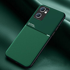 Oppo Reno7 SE 5G用極薄ソフトケース シリコンケース 耐衝撃 全面保護 マグネット式 バンパー Oppo グリーン