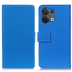 Oppo Reno8 5G用手帳型 レザーケース スタンド カバー M08L Oppo ネイビー