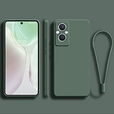 Oppo Reno8 Lite 5G用360度 フルカバー極薄ソフトケース シリコンケース 耐衝撃 全面保護 バンパー S03 Oppo モスグリー