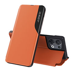 Oppo Reno8 Pro 5G用手帳型 レザーケース スタンド カバー L04 Oppo オレンジ
