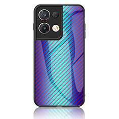 Oppo Reno8 Pro+ Plus 5G用ハイブリットバンパーケース プラスチック 鏡面 虹 グラデーション 勾配色 カバー LS2 Oppo ネイビー