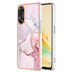 Oppo Reno8 T 4G用シリコンケース ソフトタッチラバー バタフライ パターン カバー YB5 Oppo ラベンダー