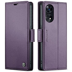 Oppo Reno8 T 4G用手帳型 レザーケース スタンド カバー C03S Oppo パープル