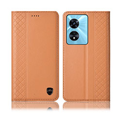 Oppo Reno8 T 5G用手帳型 レザーケース スタンド カバー H10P Oppo オレンジ