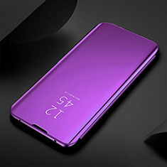 Oppo Reno9 Pro 5G用手帳型 レザーケース スタンド 鏡面 カバー L01 Oppo パープル