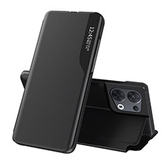 Oppo Reno9 Pro 5G用手帳型 レザーケース スタンド カバー L04 Oppo ブラック