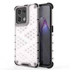 Oppo Reno9 Pro 5G用360度 フルカバー ハイブリットバンパーケース クリア透明 プラスチック カバー AM1 Oppo ホワイト