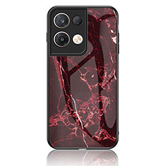 Oppo Reno9 Pro+ Plus 5G用ハイブリットバンパーケース プラスチック パターン 鏡面 カバー Oppo レッド