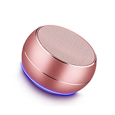 Sharp Aquos Sense4 Basic用Bluetoothミニスピーカー ポータブルで高音質 ポータブルスピーカー ローズゴールド