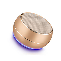 Oppo F21 Pro 4G用Bluetoothミニスピーカー ポータブルで高音質 ポータブルスピーカー ゴールド