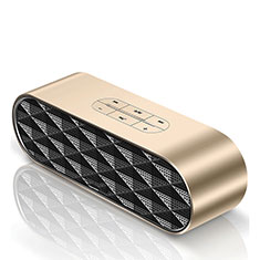 Oppo K10 4G用Bluetoothミニスピーカー ポータブルで高音質 ポータブルスピーカー S08 ゴールド