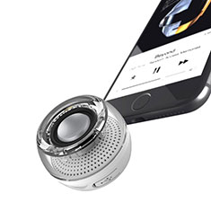 Motorola Moto E40用Bluetoothミニスピーカー ポータブルで高音質 ポータブルスピーカー S28 シルバー
