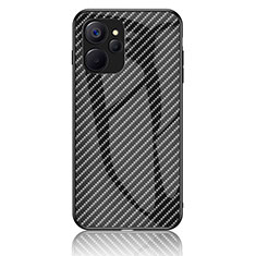 Realme 10 5G用ハイブリットバンパーケース プラスチック 鏡面 虹 グラデーション 勾配色 カバー LS2 Realme ブラック