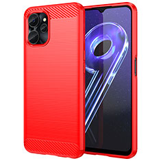 Realme 10 5G用シリコンケース ソフトタッチラバー ライン カバー Realme レッド