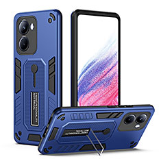 Realme 10 Pro 5G用ハイブリットバンパーケース スタンド プラスチック 兼シリコーン カバー H01P Realme ネイビー