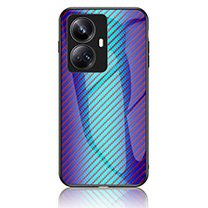 Realme 10 Pro+ Plus 5G用ハイブリットバンパーケース プラスチック 鏡面 虹 グラデーション 勾配色 カバー LS2 Realme ネイビー