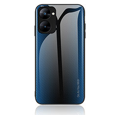 Realme 10S 5G用ハイブリットバンパーケース プラスチック 鏡面 虹 グラデーション 勾配色 カバー JM1 Realme ネイビー