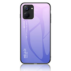 Realme 10S 5G用ハイブリットバンパーケース プラスチック 鏡面 虹 グラデーション 勾配色 カバー LS1 Realme ラベンダー