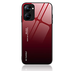 Realme 10S 5G用ハイブリットバンパーケース プラスチック 鏡面 虹 グラデーション 勾配色 カバー JM2 Realme レッド