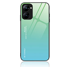 Realme 10S 5G用ハイブリットバンパーケース プラスチック 鏡面 虹 グラデーション 勾配色 カバー JM2 Realme グリーン